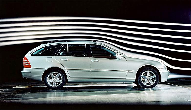 See these excellent pictures of a Mercedes in a windtunnel