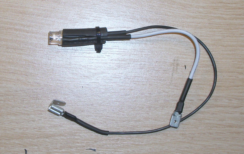 LED with resistors and wires connected