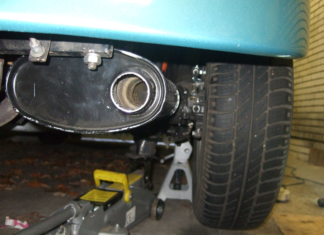 Modified hideout muffler rear view