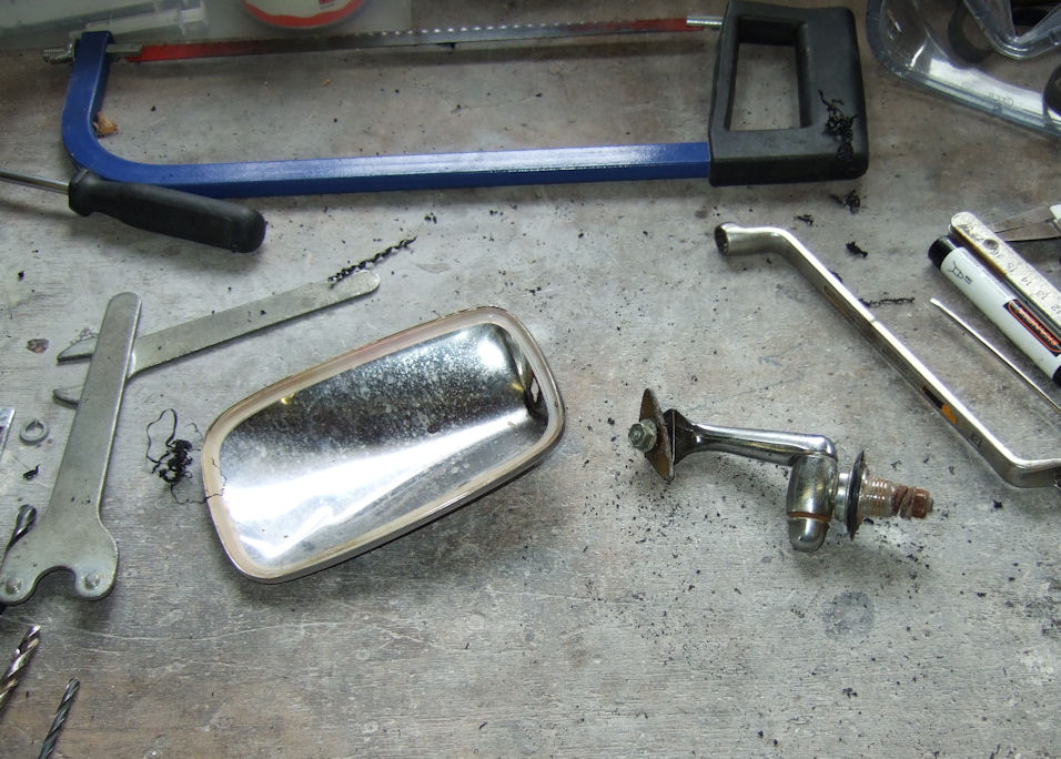 Standard mirror disassembled